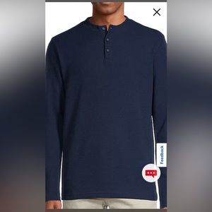 St. John's Bay Waffle Mens Henley Neck Long Sleeve Classic Fit Thermal Top XL